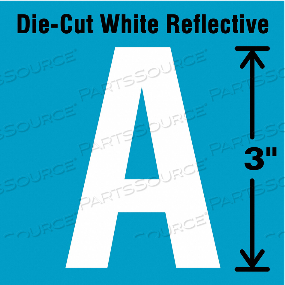 DIE-CUT REFL. LETTER LABEL A 3IN H PK5 by Strance, Inc.