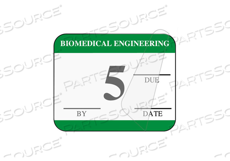 1-1/4 W X 1IN H GREEN BIOMEDICAL SELF-LAMINATING INSPECTION LABEL WITH DUE DATE by United Ad Label