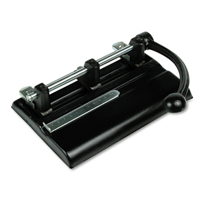 40-SHEET HIGH-CAPACITY LEVER ACTION ADJUSTABLE TWO- TO SEVEN-HOLE PUNCH, 13/32" HOLES, BLACK by Master Products