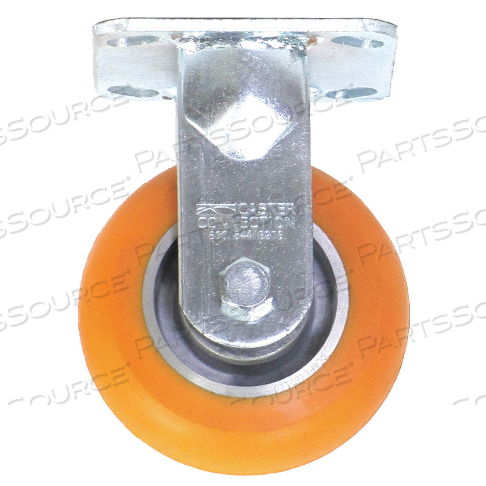 KINGPINLESS PLATE CASTER, 5 IN WHEEL DIA., 750 LB, 6 1/2 IN MOUNTING HT, FIRM by Approved Vendor