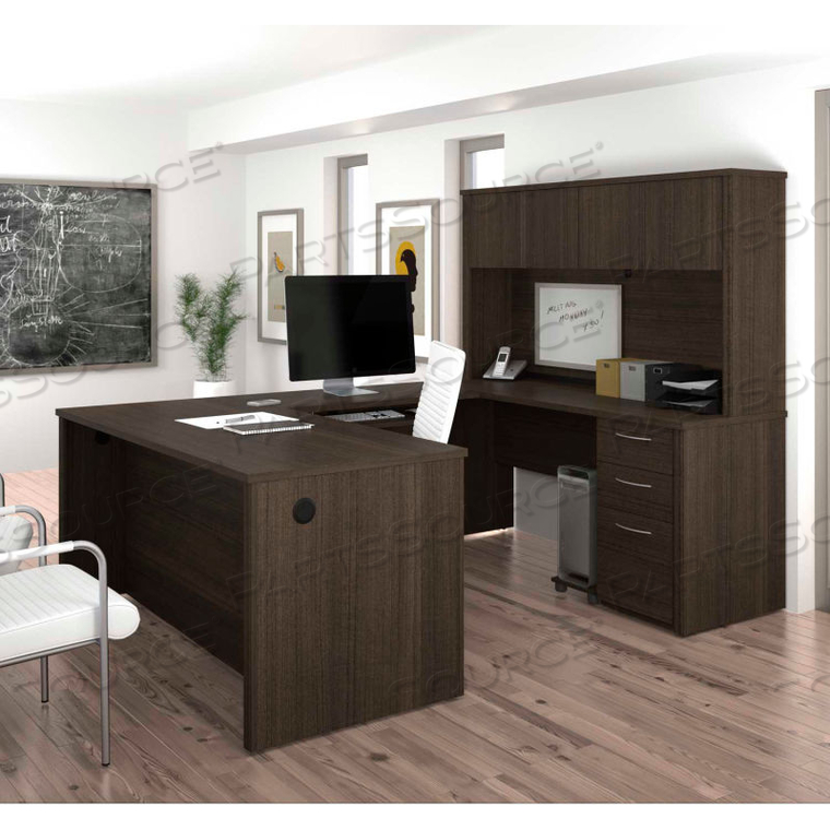 U-SHAPED DESK - 66" - DARK CHOCOLATE - EMBASSY SERIES by Bestar Technologies, Inc.