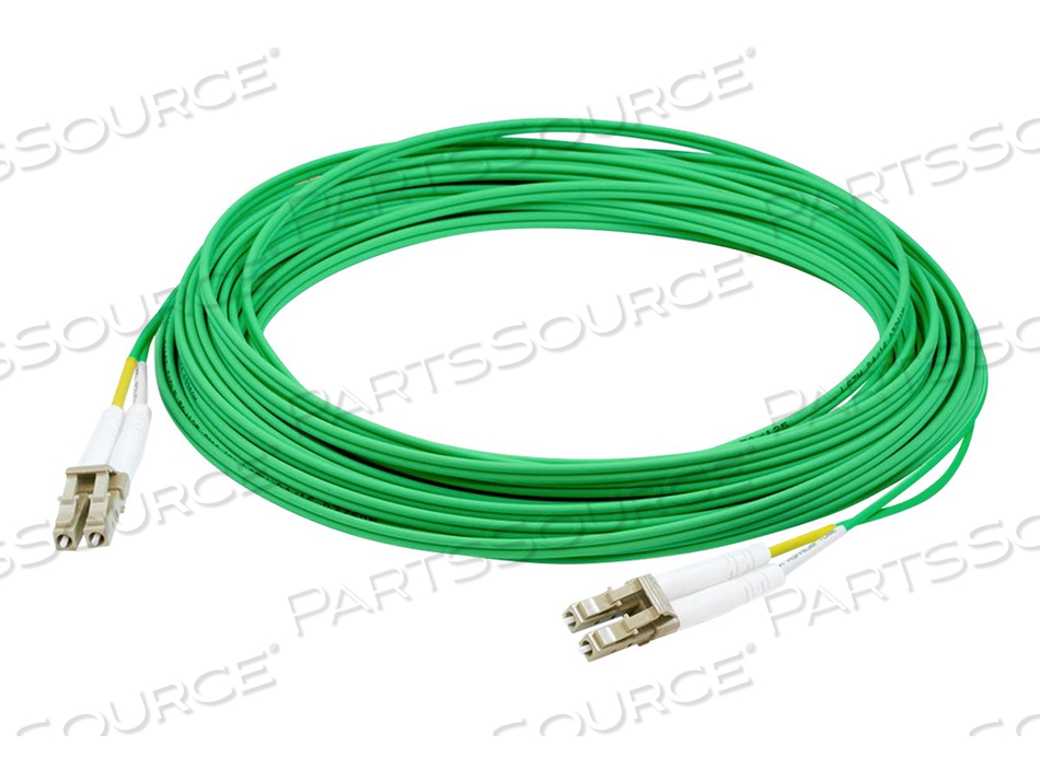 ADDON, PATCH CABLE, LC/PC MULTI-MODE (M) TO LC/PC MULTI-MODE (M), 8 M, FIBER OPTIC, DUPLEX, 50 / 125 MICRON, OM4, OFNR, RISER, GREEN by ADDON