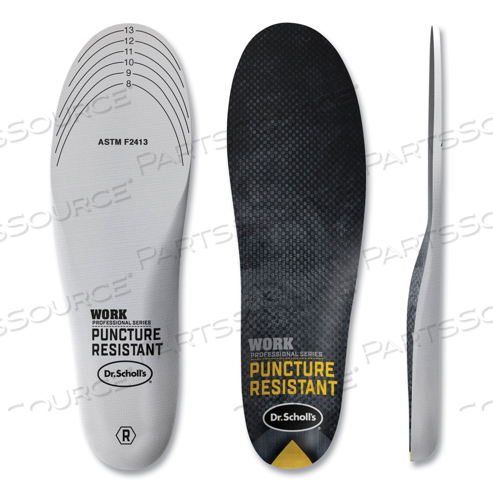 PROFESSIONAL SERIES WORK PUNCTURE RESISTANT INSOLES FOR MEN, MEN'S SIZE 8 TO 14, BLACK by Dr. Scholl's