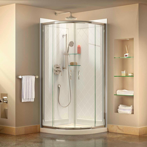 PRIME 36 3/8" X 36 3/8" SHOWER ENCLOSURE BASE & QWALL-4 SHOWER BACKWALL KIT by Dreamline