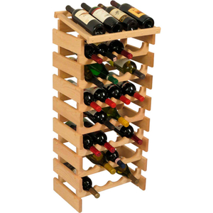 32 BOTTLE DAKOTA WINE RACK WITH DISPLAY TOP, UNFINISHED, 39-1/2"H by Wooden Mallet