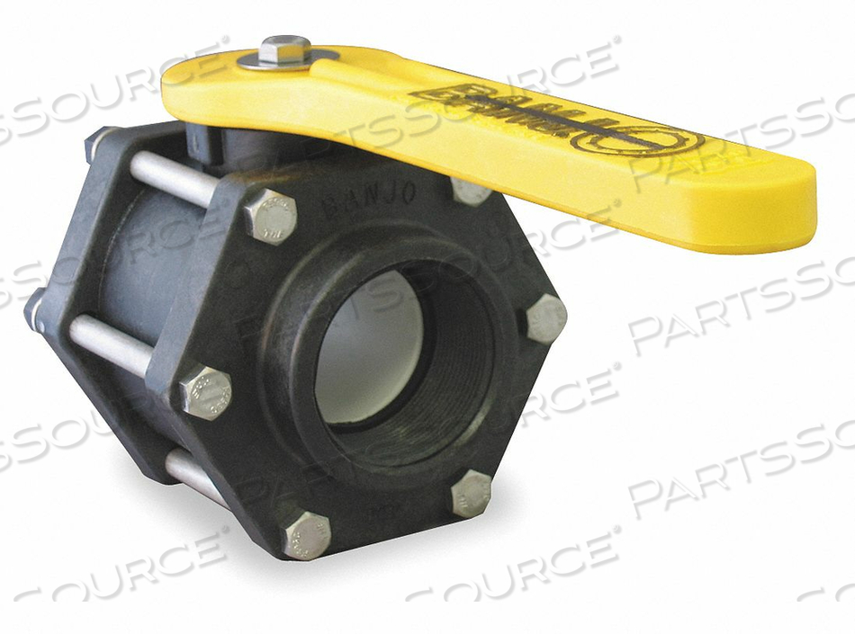 POLYPROPYLENE BALL VALVE FNPT 4 IN by Banjo POLYPROPYLENE BALL VALVE FNPT 4 IN by Banjo