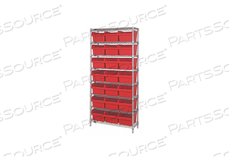 BIN SHELVING OVERALL 36 D RED by Quantum Storage Systems BIN SHELVING OVERALL 36 D RED by Quantum Storage Systems