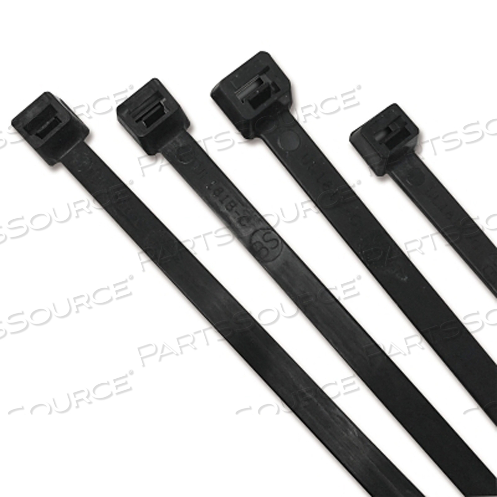 UV STABILIZED CABLE TIE, 120 LB TENSILE STRENGTH, 12 IN L, BLACK, 100 EA/BAG by Anchor