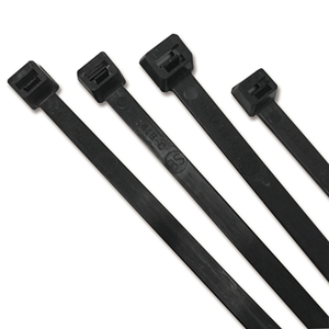 UV STABILIZED CABLE TIE, 120 LB TENSILE STRENGTH, 12 IN L, BLACK, 100 EA/BAG by Anchor
