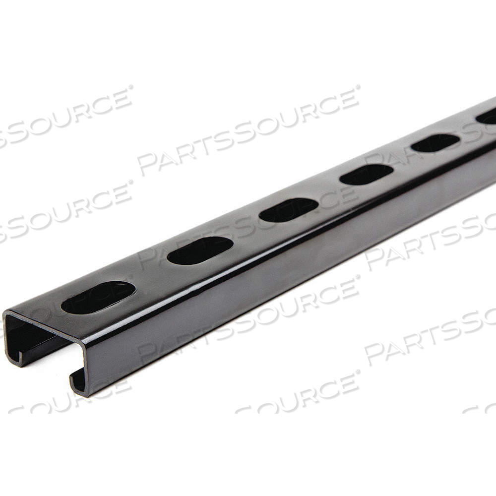 STRUT CHANNEL - SLOTTED, STEEL, PAINTED, 14 GA GAUGE, 2 FT OVERALL LG, BLACK by Approved Vendor