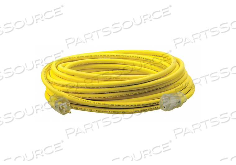 POWER CORD EXTENSION, 50 FT, 15 A, 125 VAC, 12 AWG, NEMA 5-15P TO NEMA 5-15R, YELLOW by Southwire Company, LLC POWER CORD EXTENSION, 50 FT, 15 A, 125 VAC, 12 AWG, NEMA 5-15P TO NEMA 5-15R, YELLOW by Southwire Company, LLC