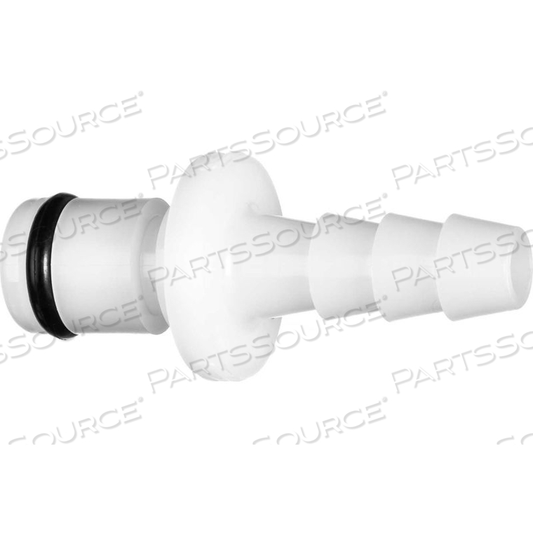 QUICK DISCONNECT TUBE FTG STRAIGHT ADAPTER W/AUTO SHUT-OFF - 1/8" BULKHEAD PLUG X 1/8" BARBED HOSE 