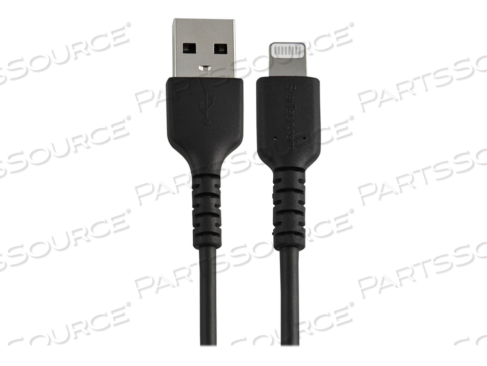 12 IN(30CM) DURABLE BLACK USB-A TO LIGHTNING CABLE, HEAVY DUTY RUGGED ARAMID FIBER USB TYPE A TO LIGHTNING CHARGER/SYNC POWER CORD, APPLE MF by StarTech.com Ltd. 12 IN(30CM) DURABLE BLACK USB-A TO LIGHTNING CABLE, HEAVY DUTY RUGGED ARAMID FIBER USB TYPE A TO LIGHTNING CHARGER/SYNC POWER CORD, APPLE MF by StarTech.com Ltd.