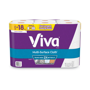 MULTI-SURFACE CLOTH CHOOSE-A-SHEET KITCHEN ROLL PAPER TOWELS, 2-PLY, 11 X 5.9, WHITE, 165/ROLL, 6 ROLLS/PACK, 4 PACKS/CARTON by Viva