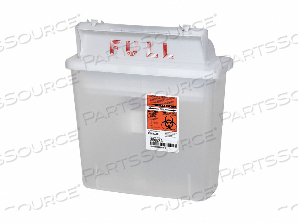 SHARPS CONTAINER 1-1/4 GAL. CLEAR PK5 by Kendall - Covidien