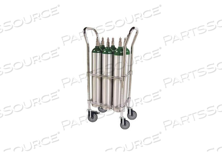 OXYGEN CYLINDER CART, STEEL, CHROME, 11 IN X 39 IN X 16 IN by WT Farley Inc