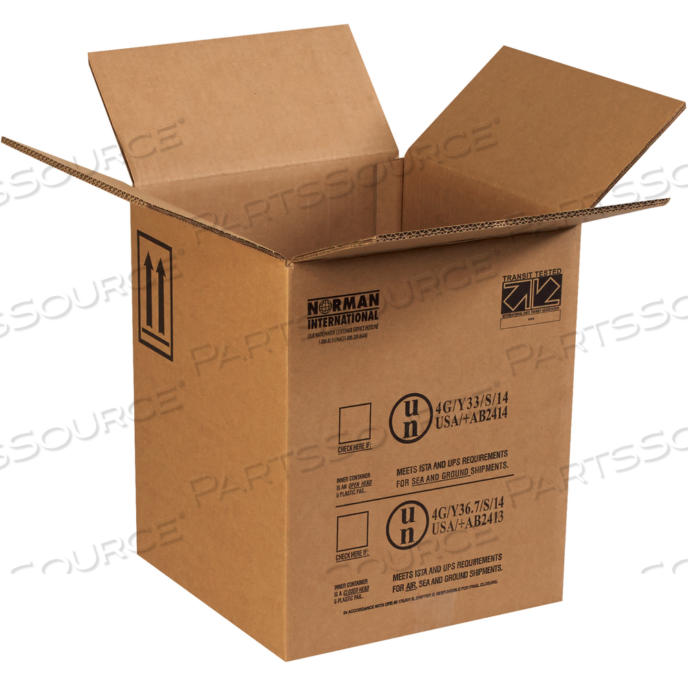 HAZ MAT BOXES, 1 - 5 GALLON PLASTIC PAIL, 12 1/2" X 12 1/2" X 15 1/8", KRAFT, 10/BUNDLE by BOX Partners (Box Acquisitions, LLC)
