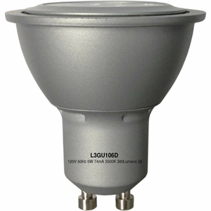 GU10 LED FLOODLIGHT, 6W, 3000K, 380 LUMENS, 38 DEG. BEAM ANGLE by Earthtronics Inc