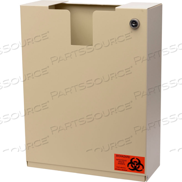 WALL MOUNT ENCLOSURE WITH LOCK AND KEY, FOR 2.5 GAL. LP SERIES SHARPS CONTAINERS 