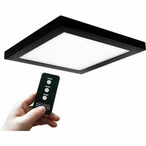 13" ROUND MULIT-COLOR TEMPERATURE LED FLUSH MOUNT LIGHT, RMT CNTRL, 40W, 120V, BLACK by AMAX Lighting