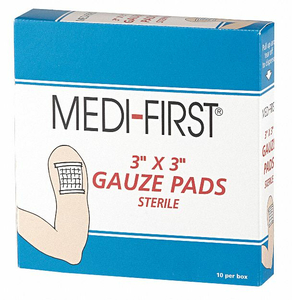 GAUZE PAD COTTON BLEND GAUZE PK10 by Medi-First