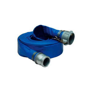 1-1/2" X 50' PVC LAY FLAT DISCHARGE HOSE COUPLED W/ C X E ALUMINUM CAM & GROOVE FITTINGS by Apache Inc.