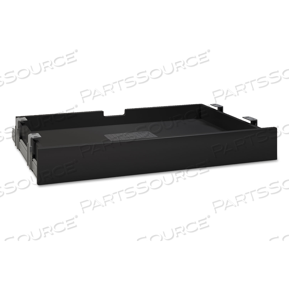 MULTI-PURPOSE DRAWER WITH DROP FRONT, METAL, 27.13W X 17.38D X 3.63H, BLACK 