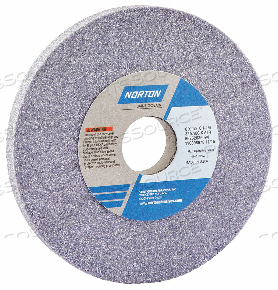 GRINDING WHEEL T1 6X1/2X1.25 AO 60G PK5 by Norton | Saint-Gobain Abrasives