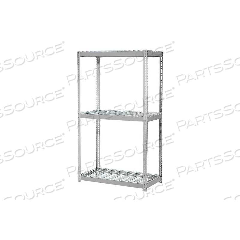 EXPANDABLE STARTER RACK 48X18X84 3 LEVEL WIRE DECK 1500 LB. CAP PER DECK GRY 