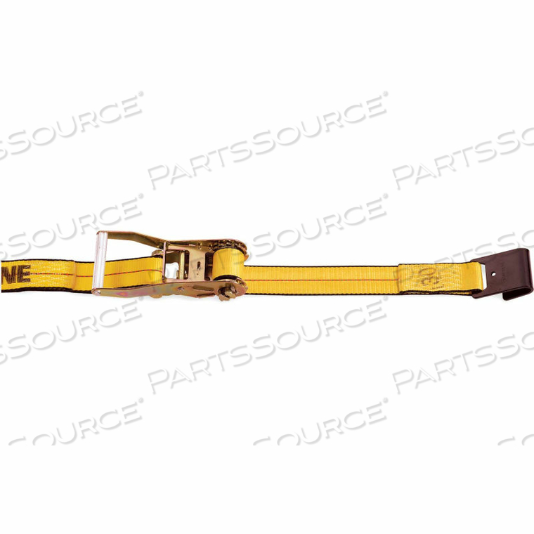 RATCHET STRAP WITH FLAT HOOK - 30' X 2" GOLD by Kinedyne Corporation
