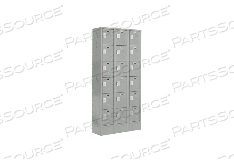 BOX LOCKER LOUVERED 3 WIDE 6 TIER GRAY by JT Eaton BOX LOCKER LOUVERED 3 WIDE 6 TIER GRAY by JT Eaton