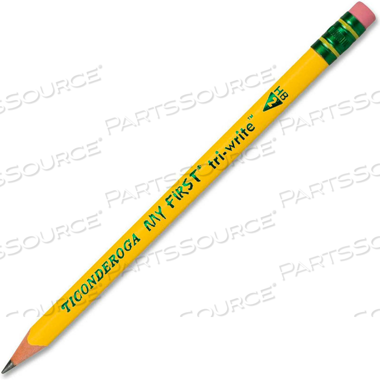 MY FIRST TRI-WRITE BEGINNER HB #2 PENCIL WITH ERASER, 36/BOX by Dixon Ticonderoga