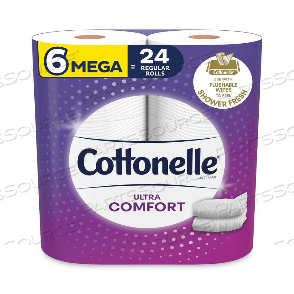 ULTRA COMFORTCARE TOILET PAPER, SOFT TISSUE, MEGA ROLLS, SEPTIC SAFE, 2-PLY, WHITE, 284/ROLL, 6 ROLLS/PACK, 36 ROLLS/CARTON 