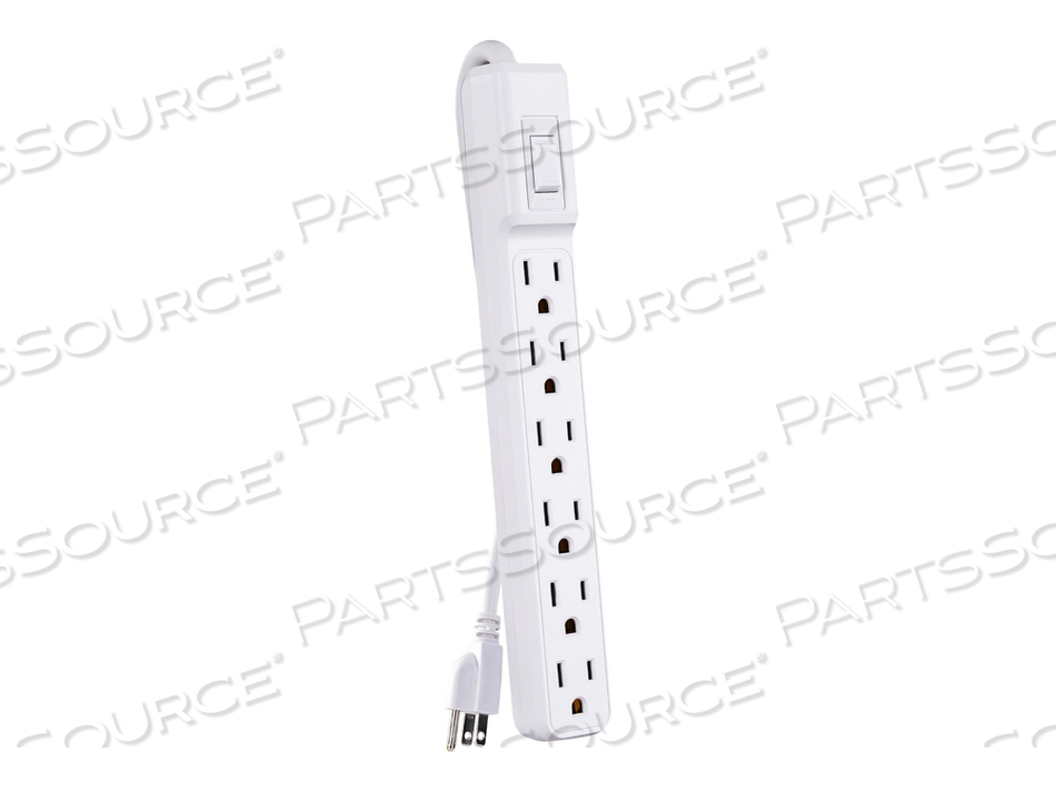 MP1044NN, POWER STRIP, AC 125 V, 1875 WATT, INPUT: NEMA 5-15P, OUTPUT CONNECTORS: 6 (NEMA 5-15), 24 IN CORD, WHITE by CyberPower