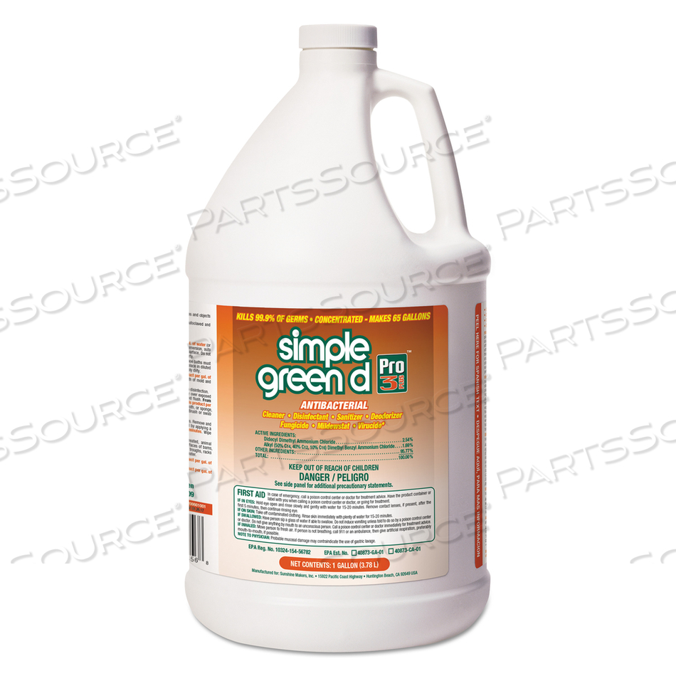 D PRO 3 PLUS ANTIBACTERIAL CONCENTRATE, HERBAL, 1 GAL BOTTLE by Simple Green