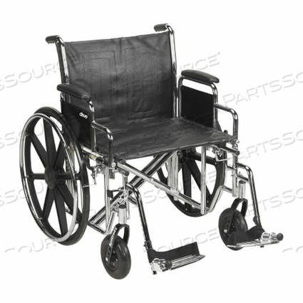 HEAVY-DUTY WHEELCHAIR WITH PADDED, REMOVABLE ARM, COMPOSITE MAG WHEEL, 22 IN. SEAT, SWING-AWAY FOOTREST, 450 LBS by McKesson HEAVY-DUTY WHEELCHAIR WITH PADDED, REMOVABLE ARM, COMPOSITE MAG WHEEL, 22 IN. SEAT, SWING-AWAY FOOTREST, 450 LBS by McKesson