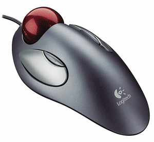 TRACKBALL MOUSE CORDED OPTICAL DRK GRY by Logitech