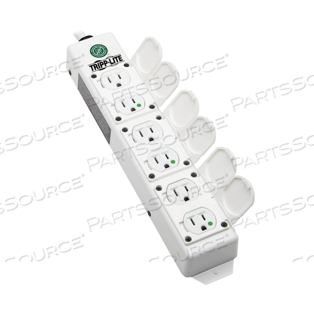 6 HOSPITAL-GRADE OUTLETS POWER STRIP WITH SAFETY COVER - 6 FT by Tripp Lite