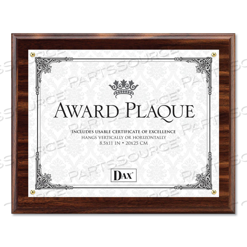 AWARD PLAQUE, WOOD/ACRYLIC FRAME, UP TO 8.5 X 11, WALNUT 