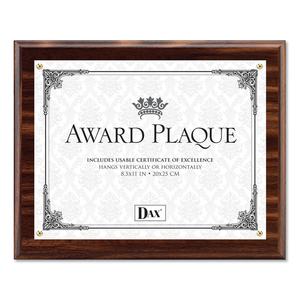 AWARD PLAQUE, WOOD/ACRYLIC FRAME, UP TO 8.5 X 11, WALNUT by DAX