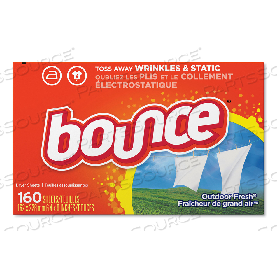 FABRIC SOFTENER SHEETS, OUTDOOR FRESH, 160 SHEETS/BOX by Bounce FABRIC SOFTENER SHEETS, OUTDOOR FRESH, 160 SHEETS/BOX by Bounce