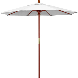 CALIFORNIA UMBRELLA 7.5' PATIO UMBRELLA - OLEFIN WHITE - HARDWOOD POLE - GROVE SERIES by March Products Inc