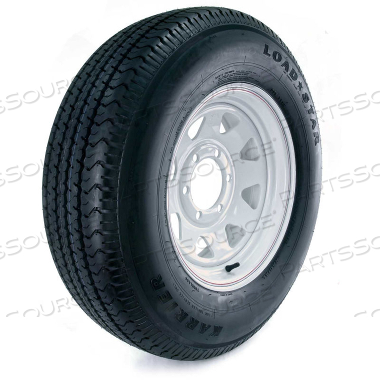 KENDA LOADSTAR KARRIER RADIAL TRAILER TIRE - 6-HOLE CUSTOM SPOKE WHEEL (5/4.5) - 225/75R-15 LRD 