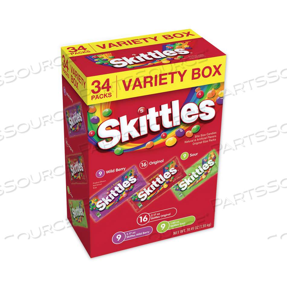 CHEWY CANDY VARIETY BOX, 2.17 OZ BAG, 34 BAGS/BOX 