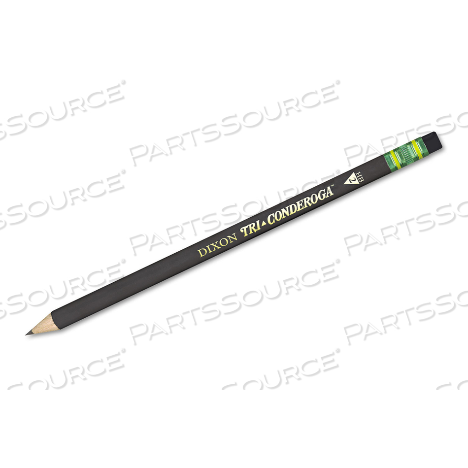 TRI-CONDEROGA PENCIL WITH MICROBAN PROTECTION, HB (#2), BLACK LEAD, BLACK BARREL by Dixon Ticonderoga TRI-CONDEROGA PENCIL WITH MICROBAN PROTECTION, HB (#2), BLACK LEAD, BLACK BARREL by Dixon Ticonderoga
