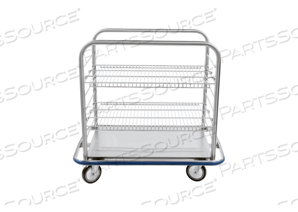 OPEN CASE CART 42"W X 40 3/4"H X 29"D W/(2) ADJ S/S WIRE SHELVES by Blickman