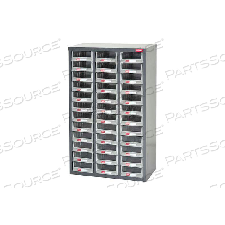 SHUTER PARTS DRAWER CABINET, 36 DRAWERS, FLOOR UNIT, 23"W X 11-1/2"D X 37"H by LDS Industries LLC