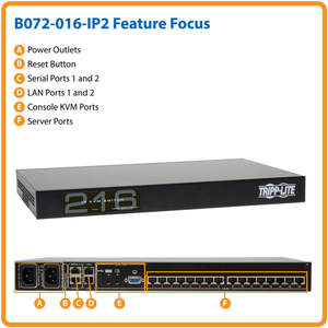 KVM SWITCH OVER IP 16-PORT CAT5 1 LOCAL 2 REMOTE USER 1URM by Tripp Lite