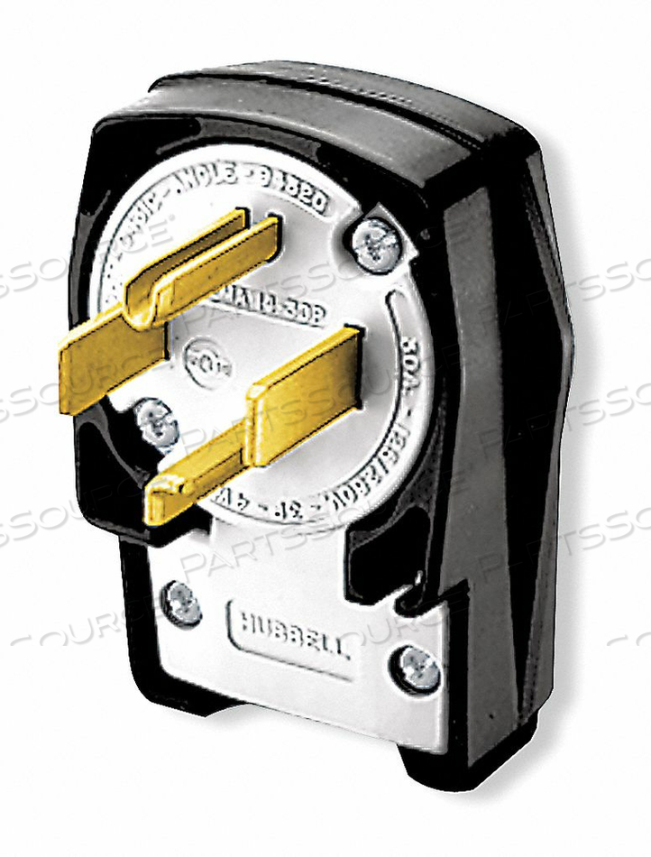 ANGLE PLUG 14-30P 30A 125/250V by Hubbell Incorporated, Wiring Device-Kellums