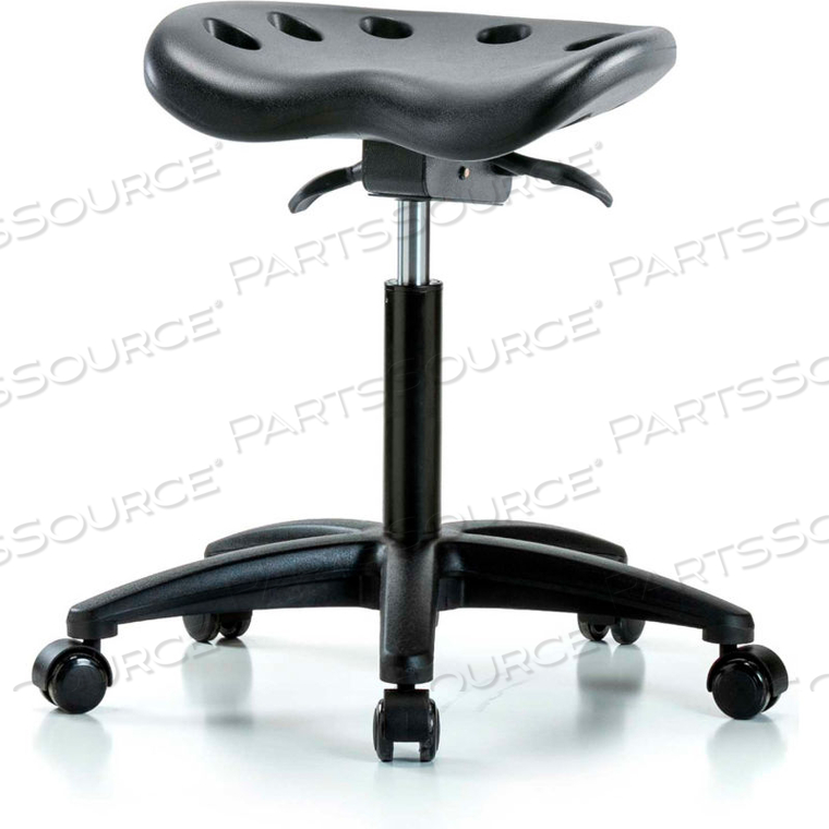 INTERION POLYURETHANE TRACTOR STOOL WITH SEAT TILT - BLACK W/ BLACK BASE by E Com Inc INTERION POLYURETHANE TRACTOR STOOL WITH SEAT TILT - BLACK W/ BLACK BASE by E Com Inc